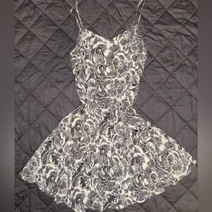 Old Navy White Sundress with Navy Floral Print